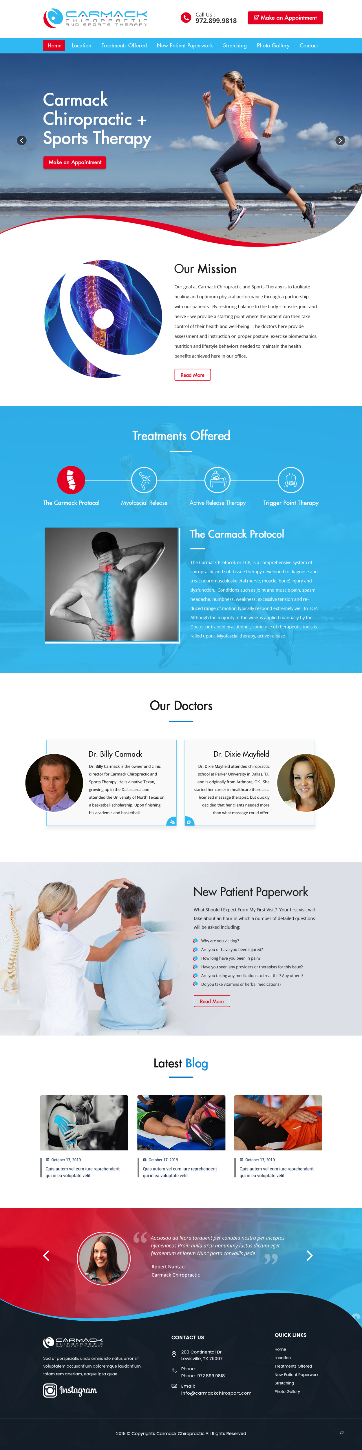 Web Design by pb for Carmack Chiropractic and Sports Therapy | Design #21893109