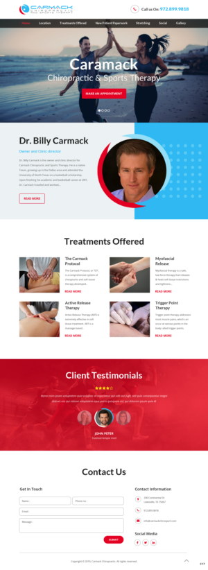 Diseño Web por pb para Carmack Chiropractic and Sports Therapy | Diseño: #21893120