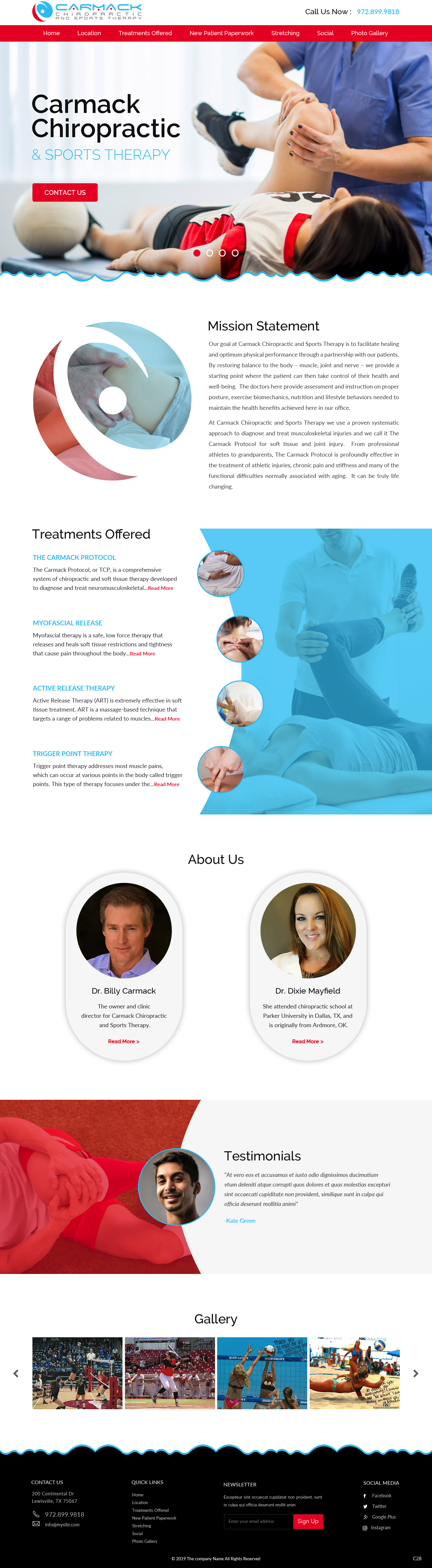 Diseño Web por pb para Carmack Chiropractic and Sports Therapy | Diseño #21893121