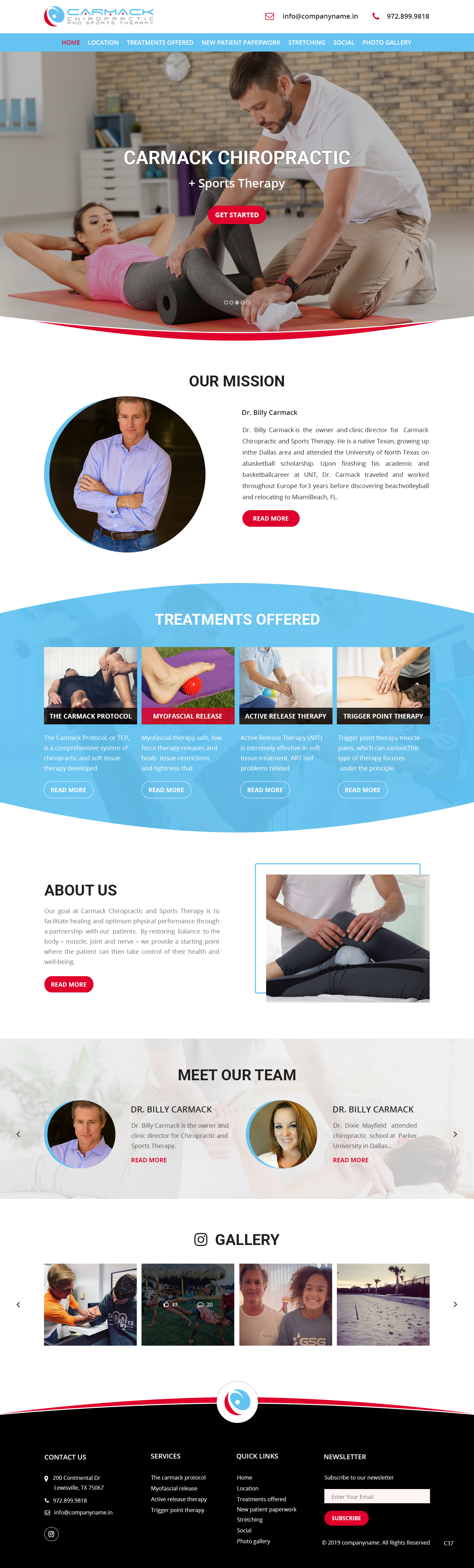 Web Design by pb for Carmack Chiropractic and Sports Therapy | Design #21893131