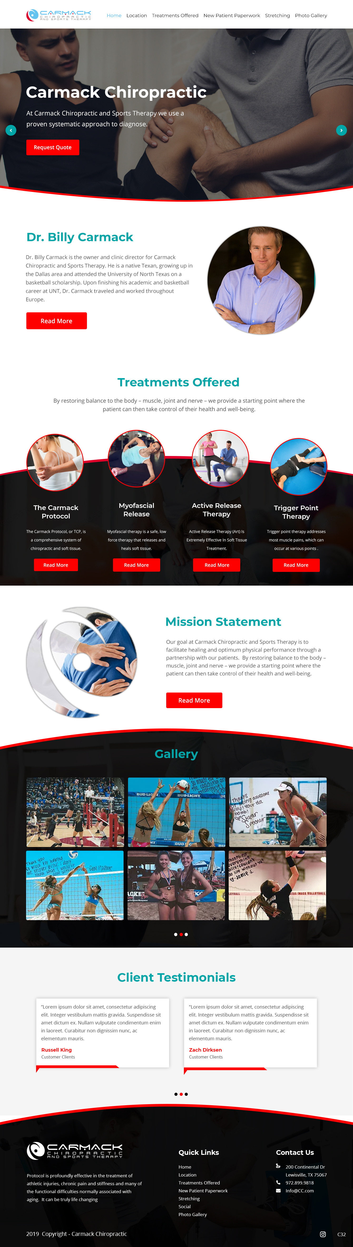 Diseño Web por pb para Carmack Chiropractic and Sports Therapy | Diseño #21893133
