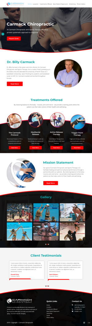 Diseño Web por pb para Carmack Chiropractic and Sports Therapy | Diseño: #21893133