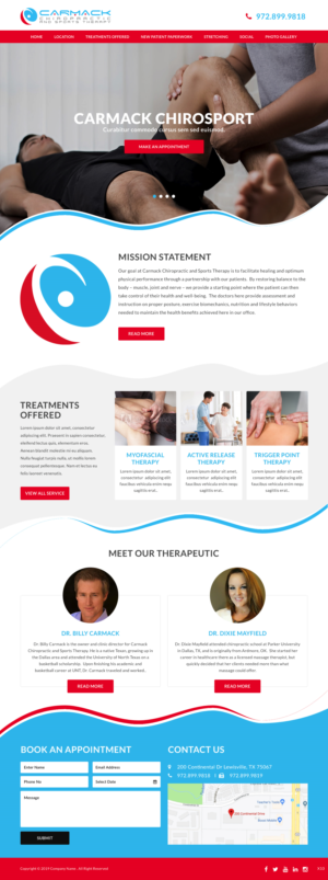 Web Design by pb for Carmack Chiropractic and Sports Therapy | Design: #21899495