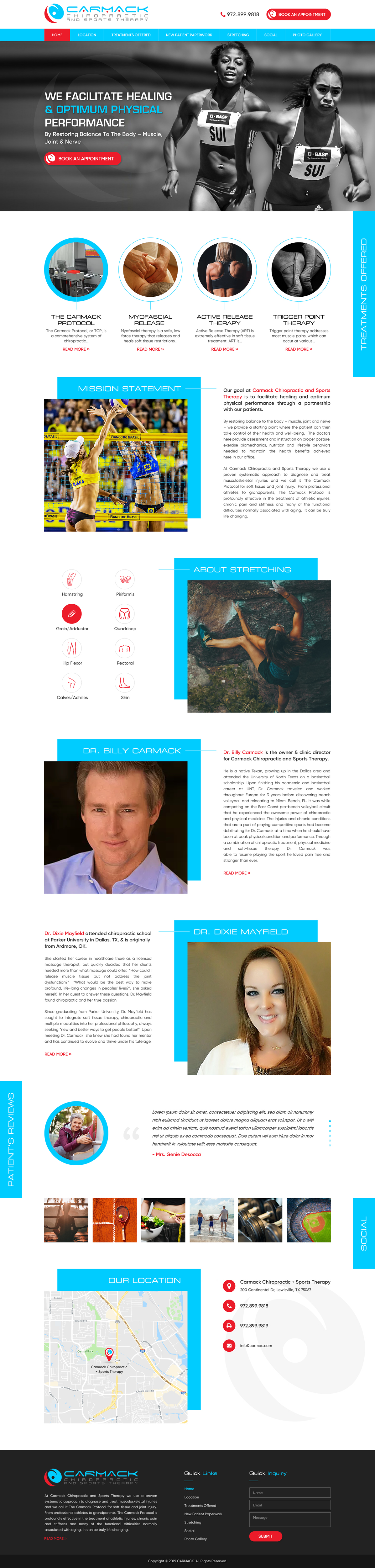 Web Design par Sbss pour Carmack Chiropractic and Sports Therapy | Design #21940681