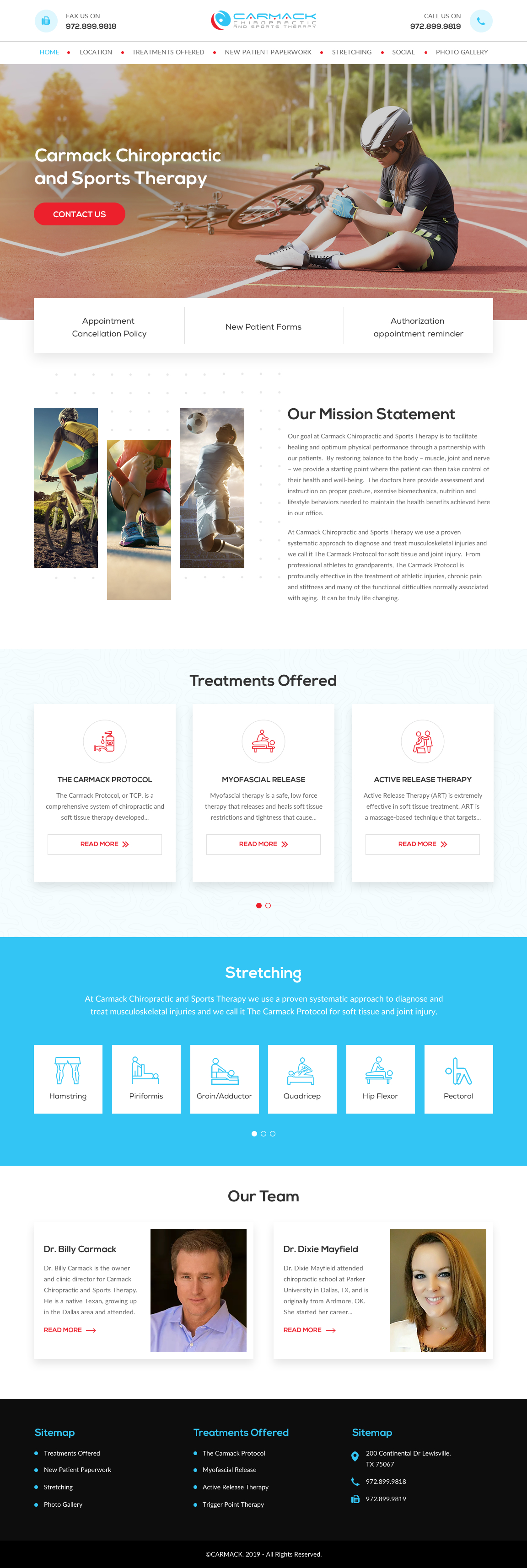 Web Design by rightway for Carmack Chiropractic and Sports Therapy | Design #21893061