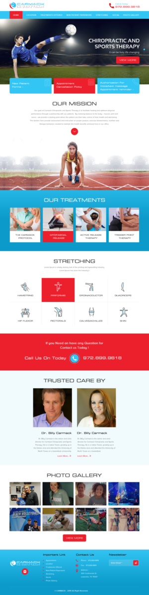 Web Design by rightway for Carmack Chiropractic and Sports Therapy | Design #21893063