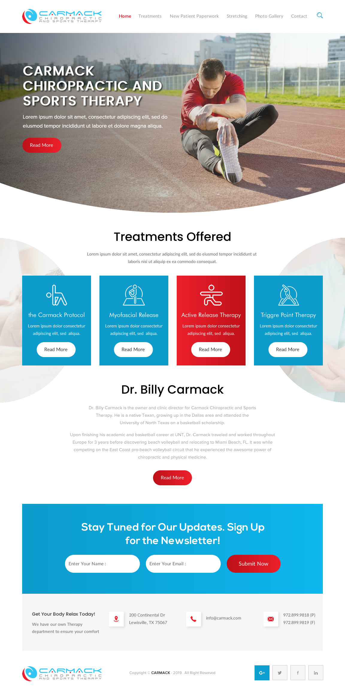 Diseño Web por rightway para Carmack Chiropractic and Sports Therapy | Diseño #21893083