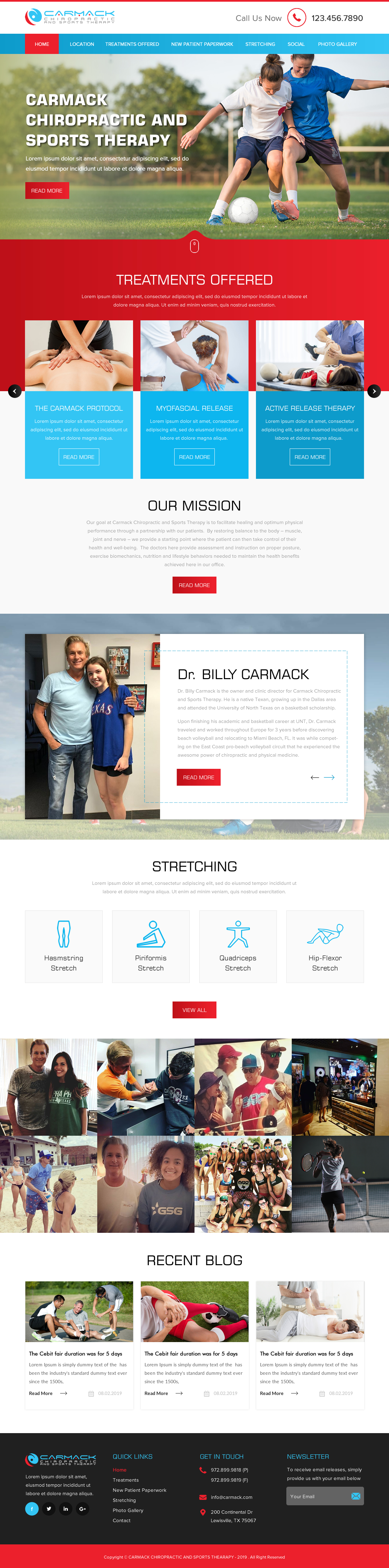 Web Design by rightway for Carmack Chiropractic and Sports Therapy | Design #21893084