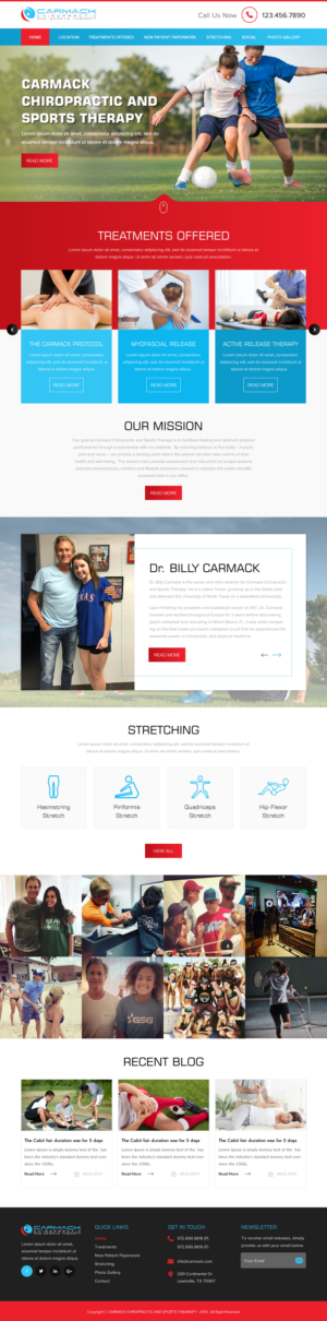 Diseño Web por rightway para Carmack Chiropractic and Sports Therapy | Diseño: #21893084