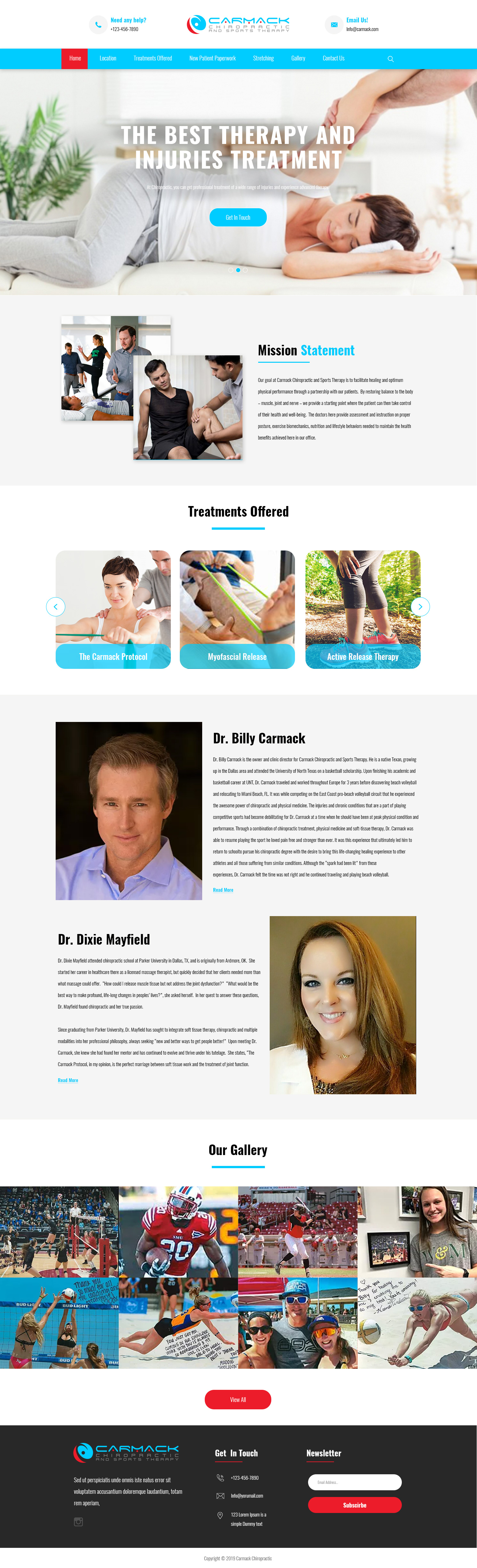 Diseño Web por Jarry199776 para Carmack Chiropractic and Sports Therapy | Diseño #21899518