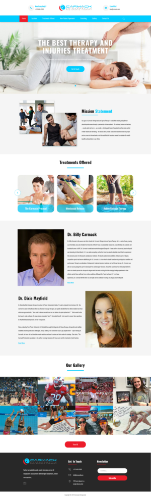 Diseño Web por Jarry199776 para Carmack Chiropractic and Sports Therapy | Diseño: #21899518