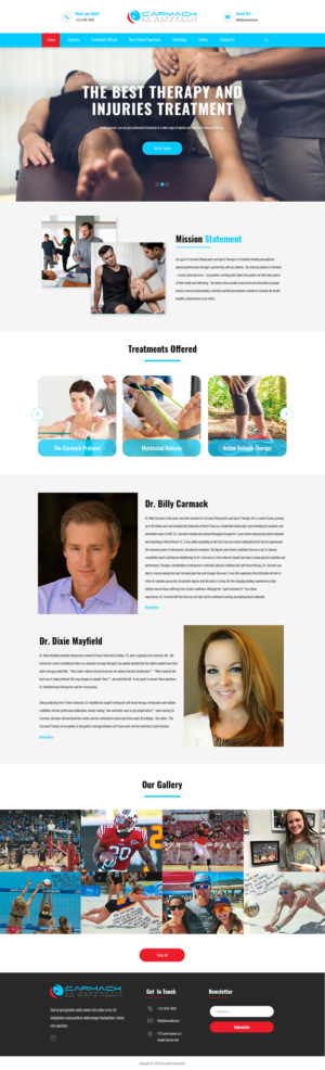 Diseño Web por Jarry199776 para Carmack Chiropractic and Sports Therapy | Diseño: #21899519