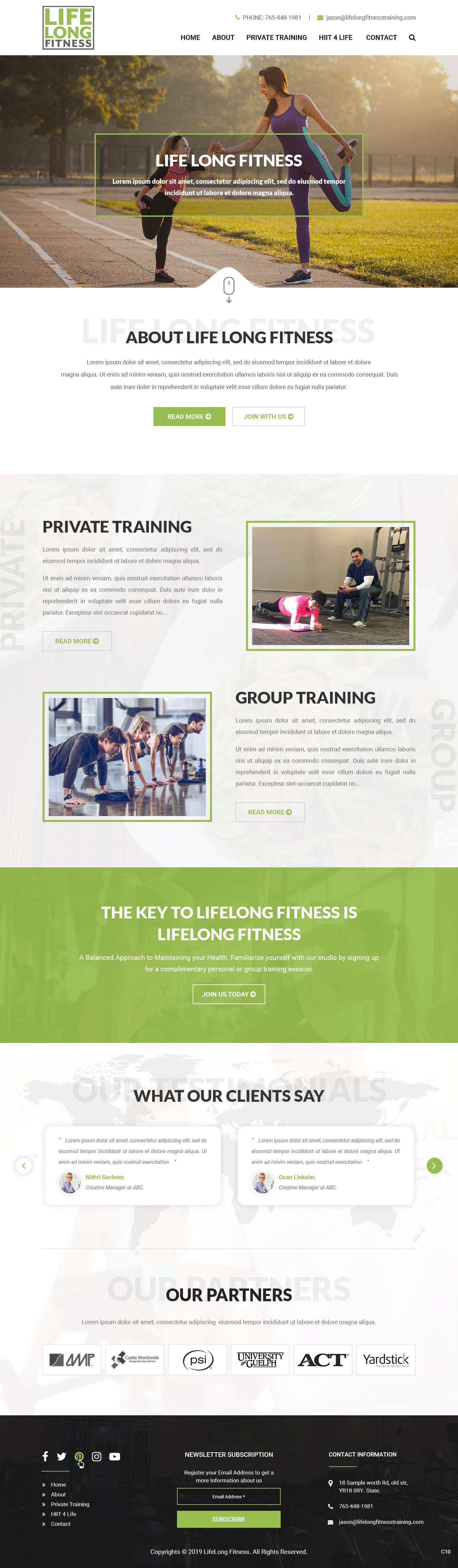 Web Design by pb for Lifelong Fitness, Inc. | Design #21907086