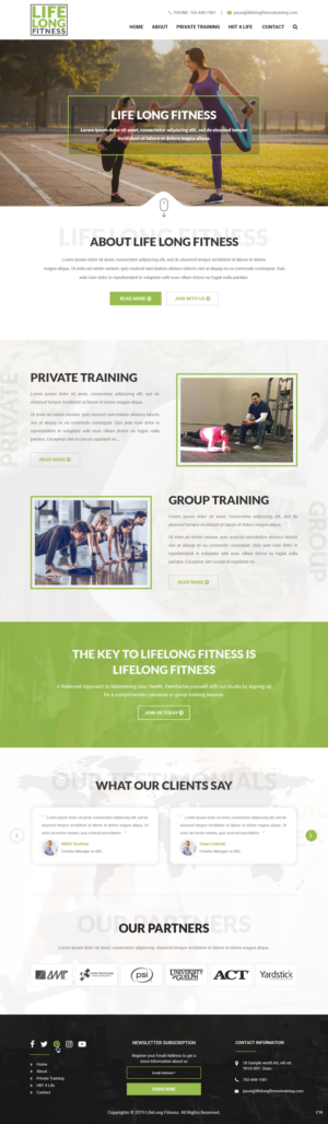 Web Design par pb pour Lifelong Fitness, Inc. | Design : #21907086