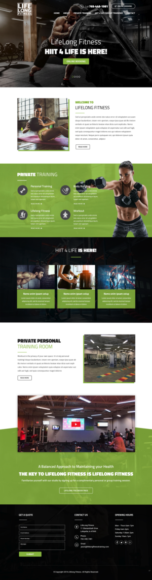 Web Design par pb pour Lifelong Fitness, Inc. | Design : #21907087