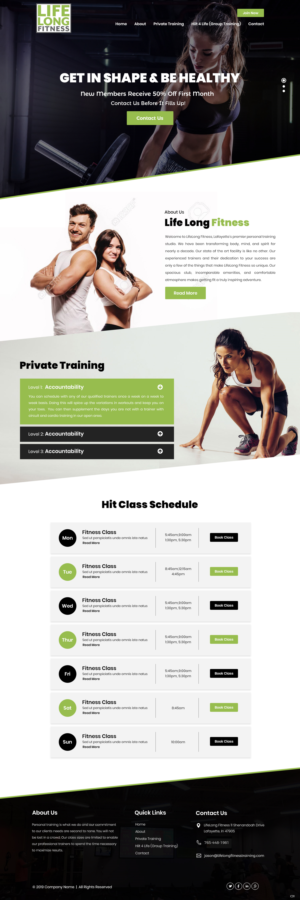 Web Design par pb pour Lifelong Fitness, Inc. | Design : #21907091