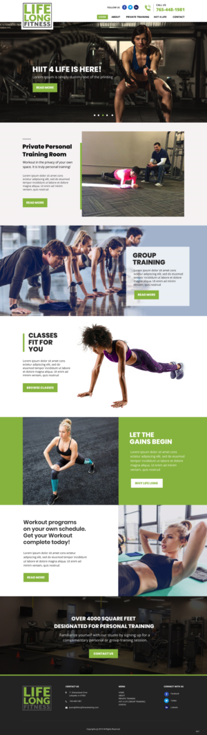 Web Design par pb pour Lifelong Fitness, Inc. | Design : #21907097