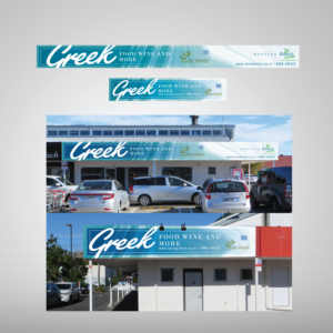 GREEK DELICATESSEN FRONT AND SIDE SIGNAGE | Design de Panneau par Christopher.Min