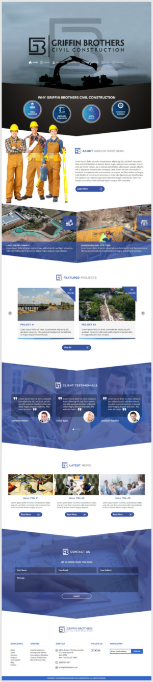 Griffin Brothers Civil Construction website design | Web Design by -Marc-