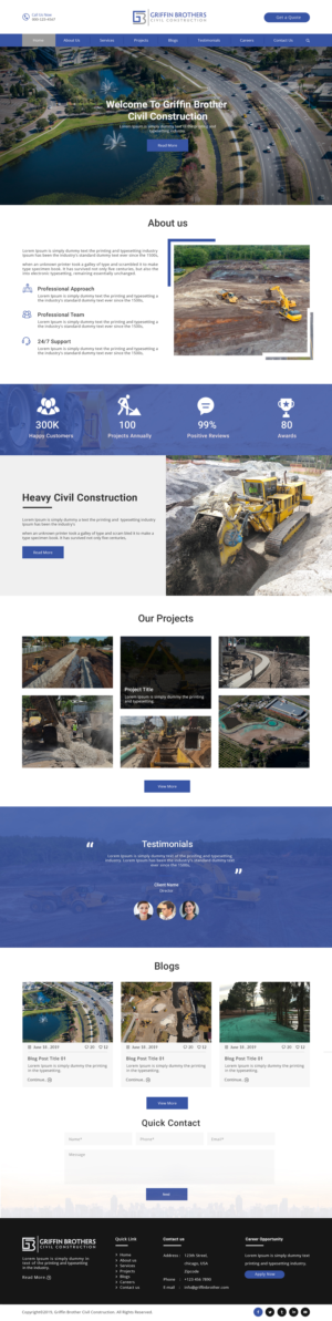Griffin Brothers Civil Construction website design | Web Design by bdesigner9