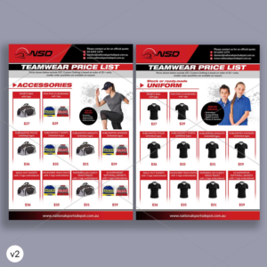 2020 Teamwear Price List | Flyer Design by DA.