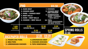 Menu Design by janiceg for Pho and Go Pty Ltd | Design: #21964032