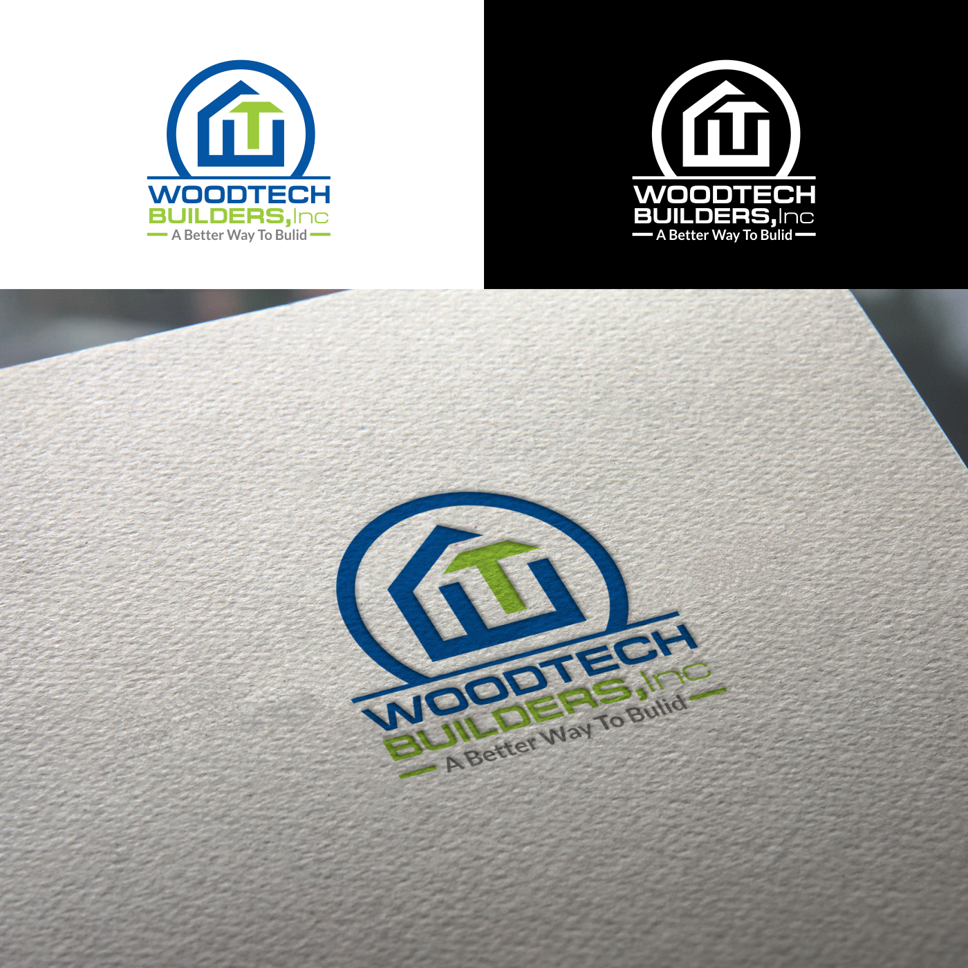 Logo Design by Arham Hidayat for Woodtech Builders, Inc. | Design #21960520