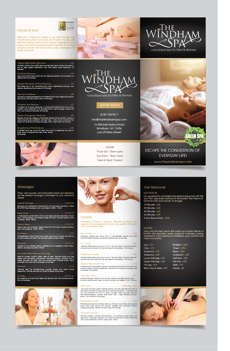 Diseño de Brochure por alex989 para The Windham Spa | Diseño #21993303
