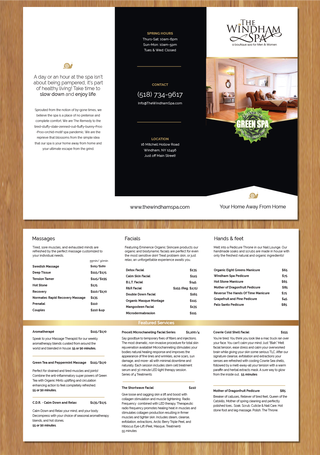 Diseño de Brochure por MNM para The Windham Spa | Diseño #21939514