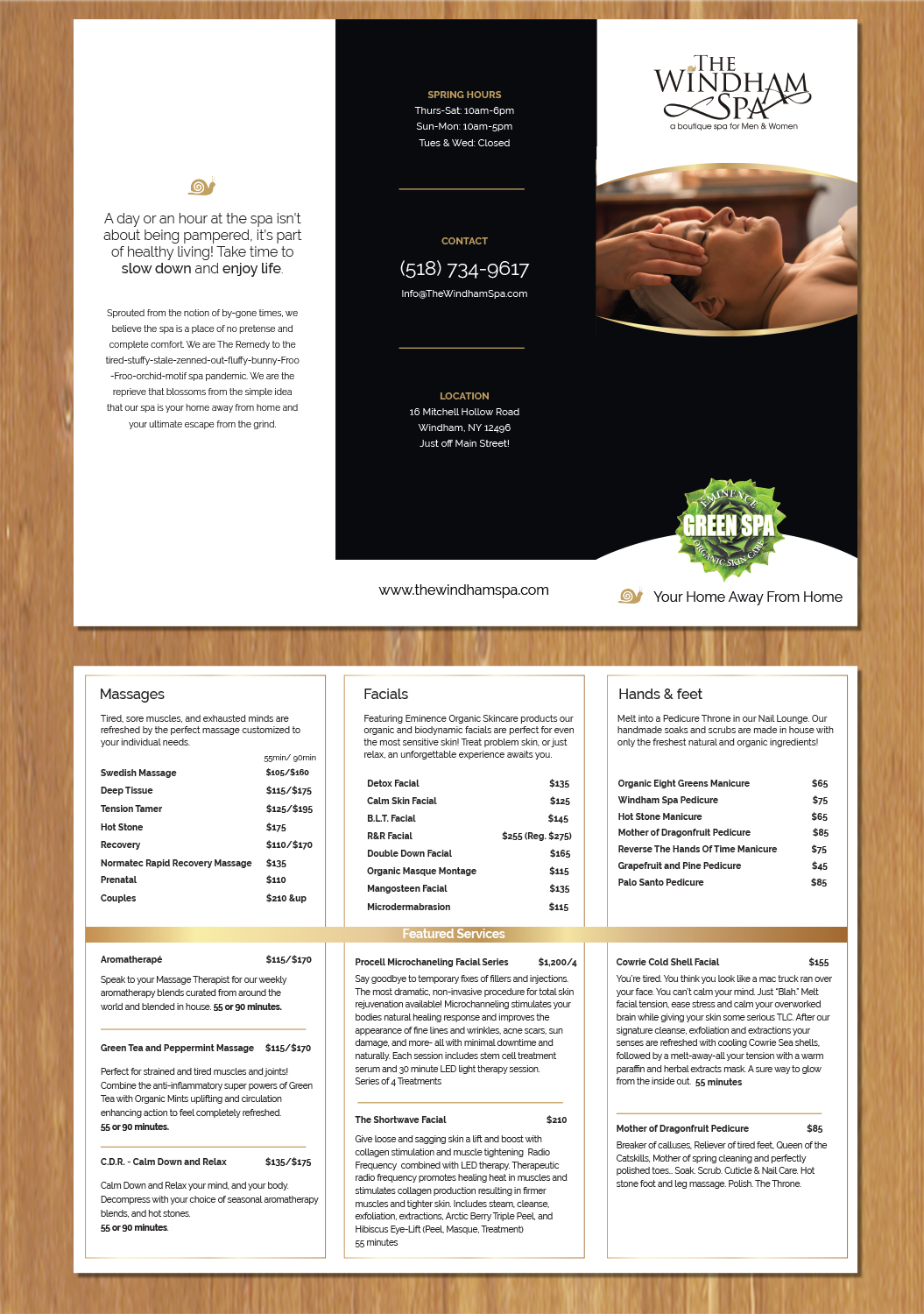Diseño de Brochure por MNM para The Windham Spa | Diseño #21993237