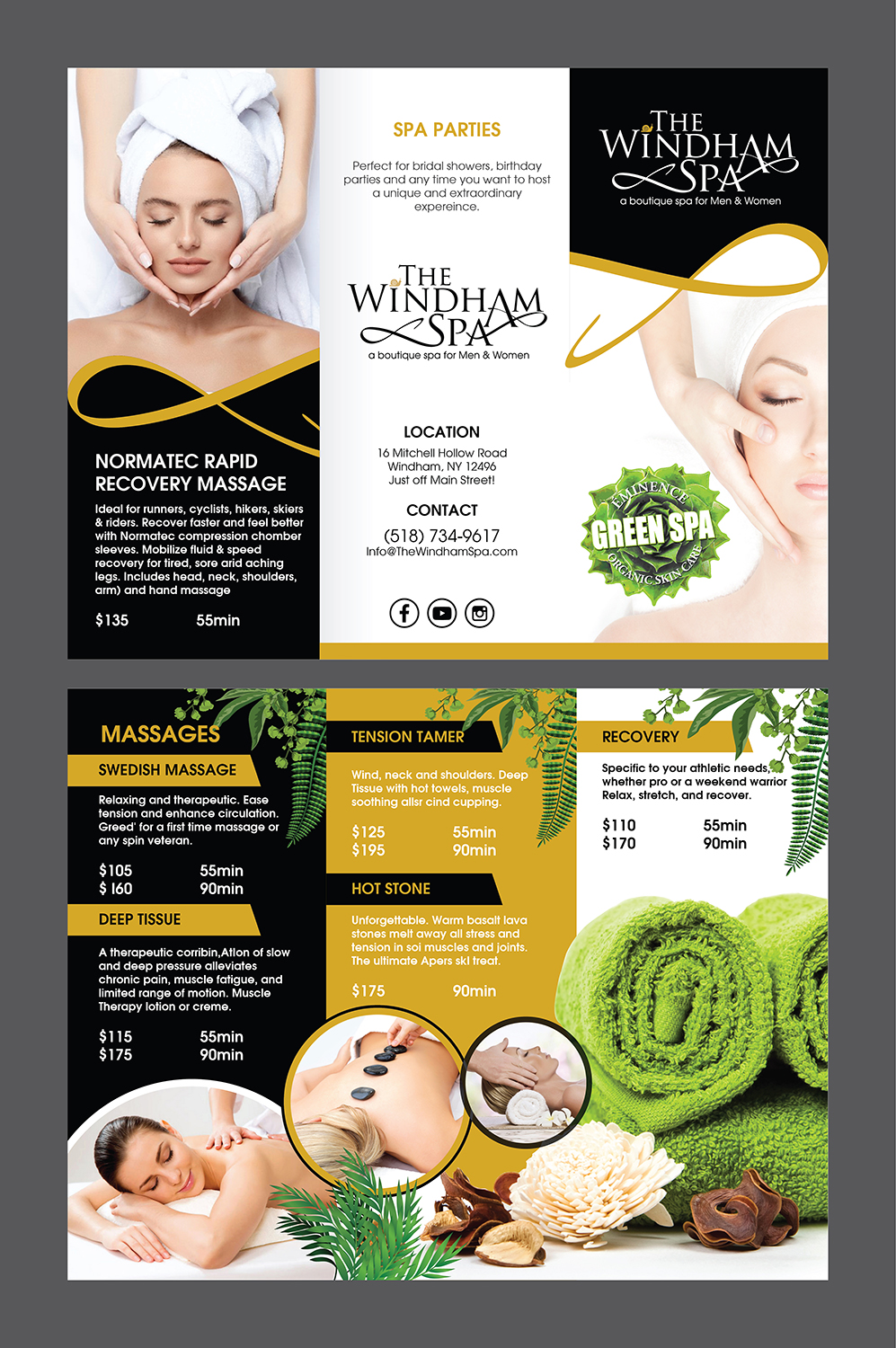 Brochure Design by Deziners Zone for The Windham Spa | Design #21998919