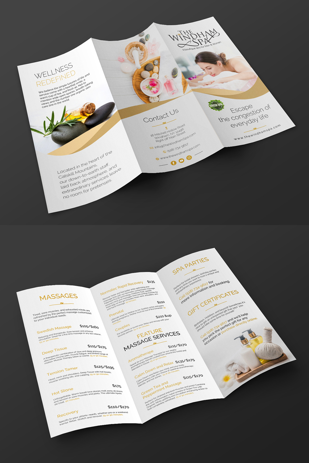 Brochure Design by ecorokerz for The Windham Spa | Design #21938933