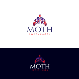 MOTH Copenhagen - Moth with big letters and Copenhagen, under the MOTH text, with small letters | Logo-Design von Graphic Bricks