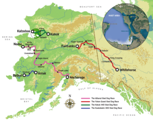 Alaska Artistic Rendering Map of Trails and Locations | Grafik-Design von Emmanuel Creations
