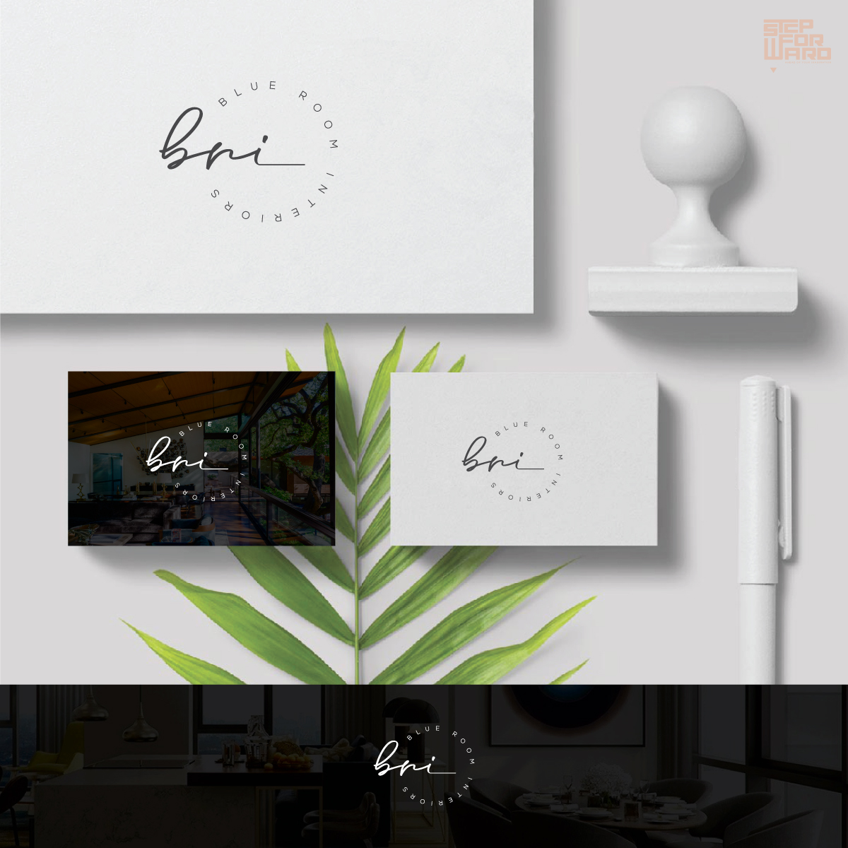 Logo Design by step forward 2 for Blue Room Interiors | Design #21948468
