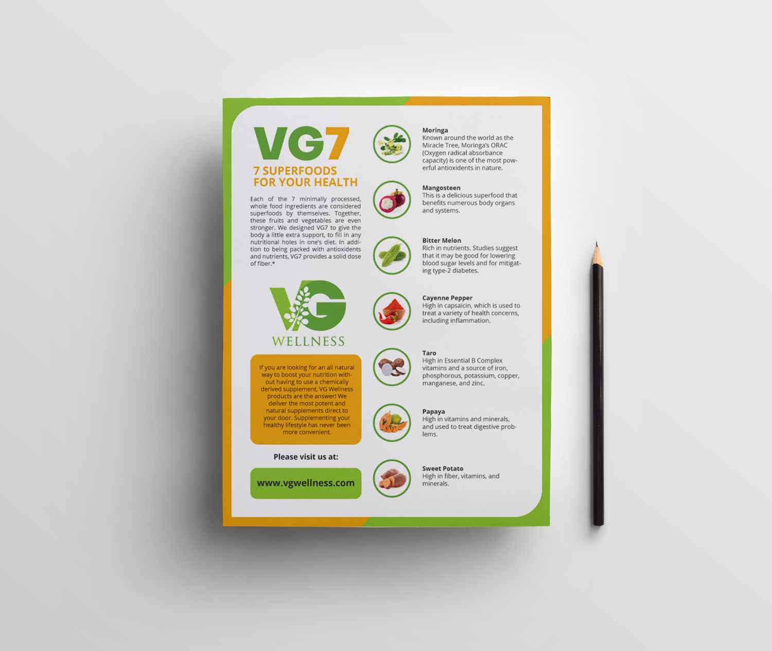 Diseño de Flyer por JK18 para VG Wellness LLC | Diseño #21954836