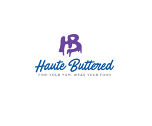 Haute Buttered. our optional slogan is: Find Your Yum, Wear Your Food. | Logo Design by renderman