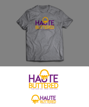 Haute Buttered. our optional slogan is: Find Your Yum, Wear Your Food. | Logo Design by trufya