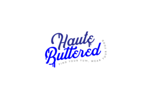 Haute Buttered. our optional slogan is: Find Your Yum, Wear Your Food. | Logo Design by GLDesigns