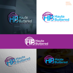 Haute Buttered. our optional slogan is: Find Your Yum, Wear Your Food. | Logo Design by step forward 2