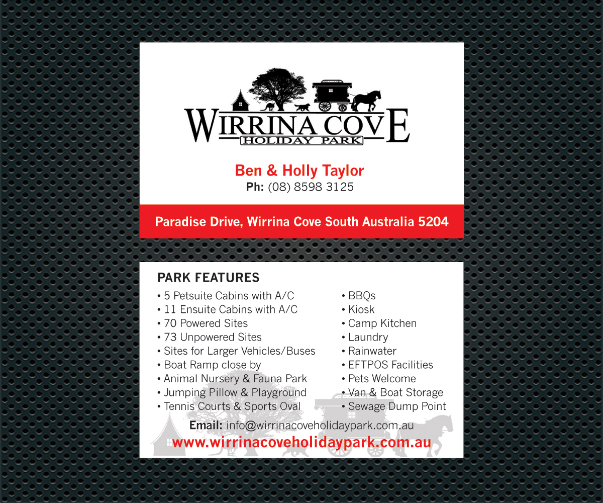 Design de Carte de Visite par mprint pour Wirrina Cove Holiday Park | Design #2944639