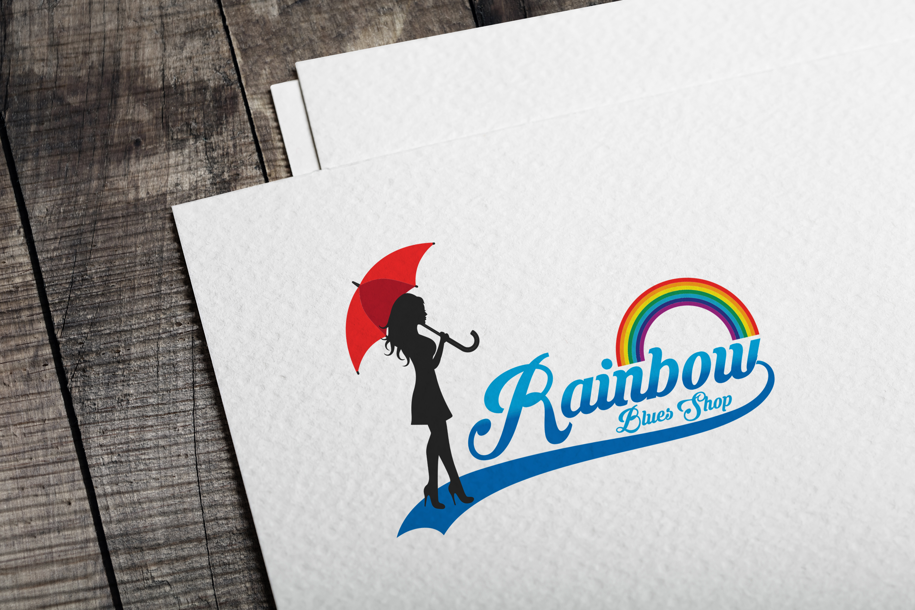 Logo Design by Fahad for Rainbow Blues Shop | Design #21963992