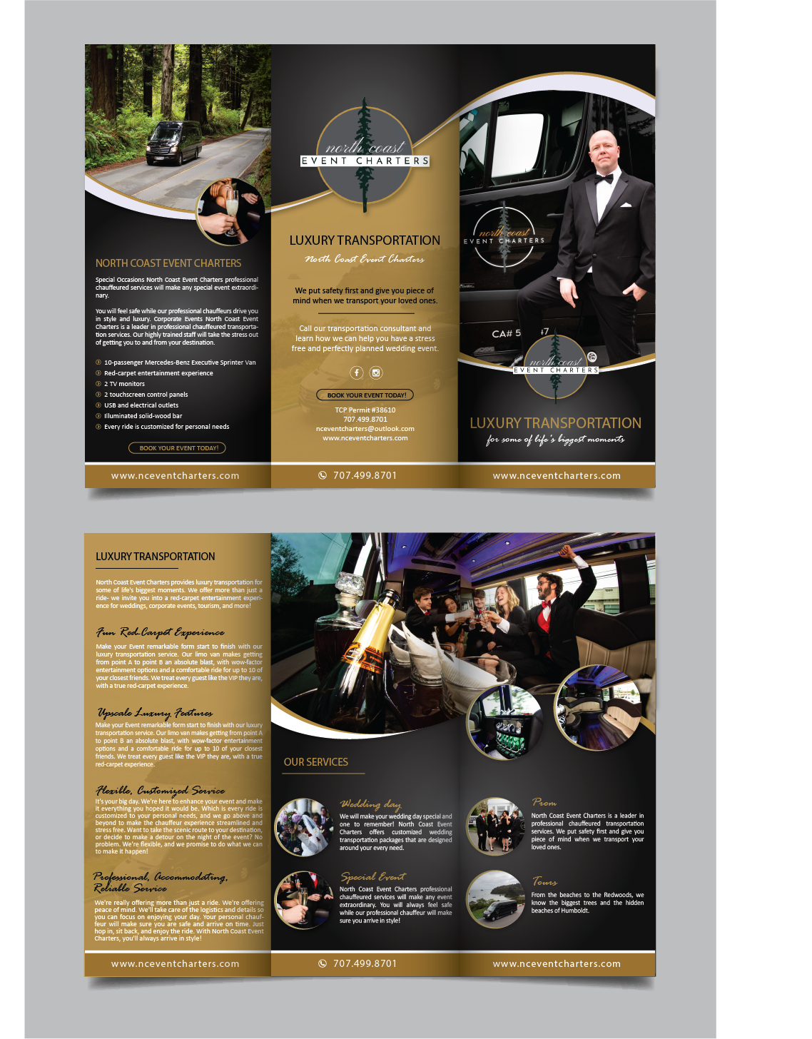 Brochure Design by alex989 for North Coast Event Charters  | Design #21987227