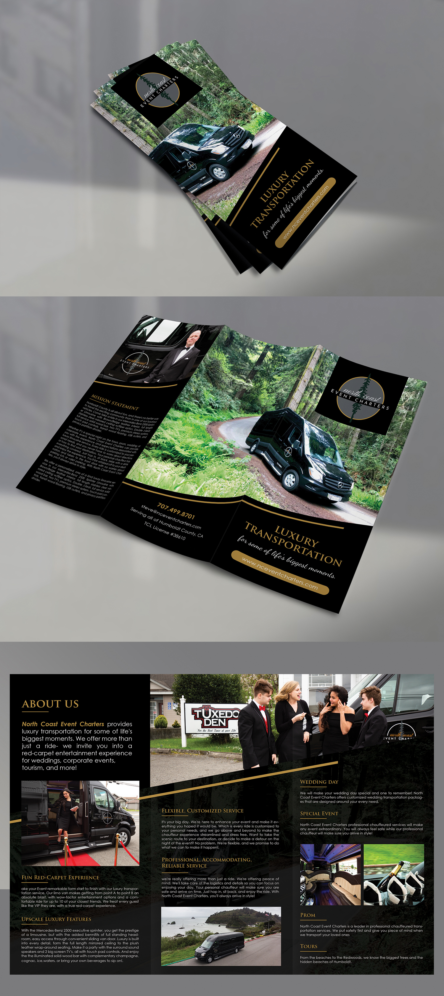 Brochure Design by BLUE WINGS for North Coast Event Charters  | Design #21986621