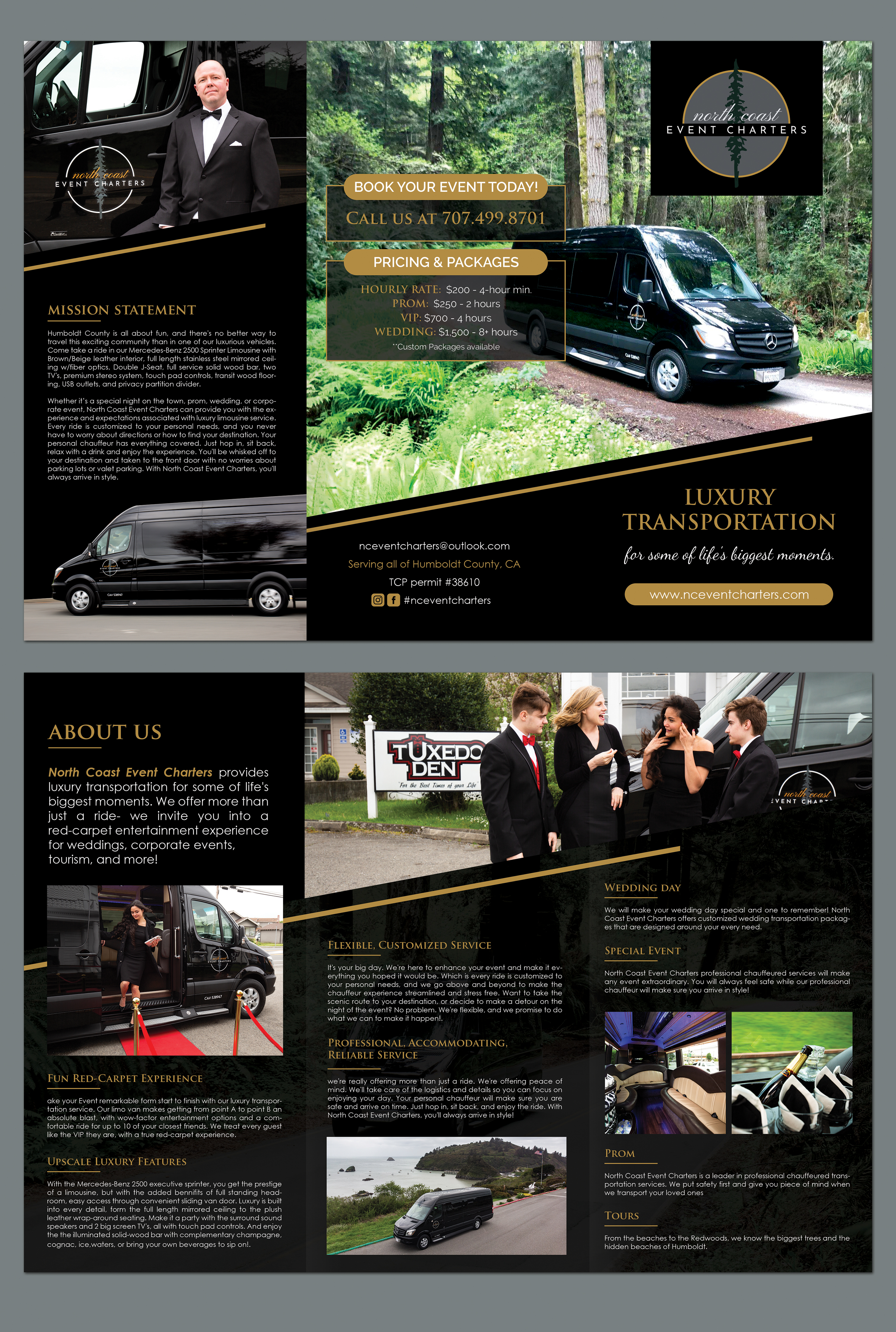 Brochure Design by BLUE WINGS for North Coast Event Charters  | Design #21987311