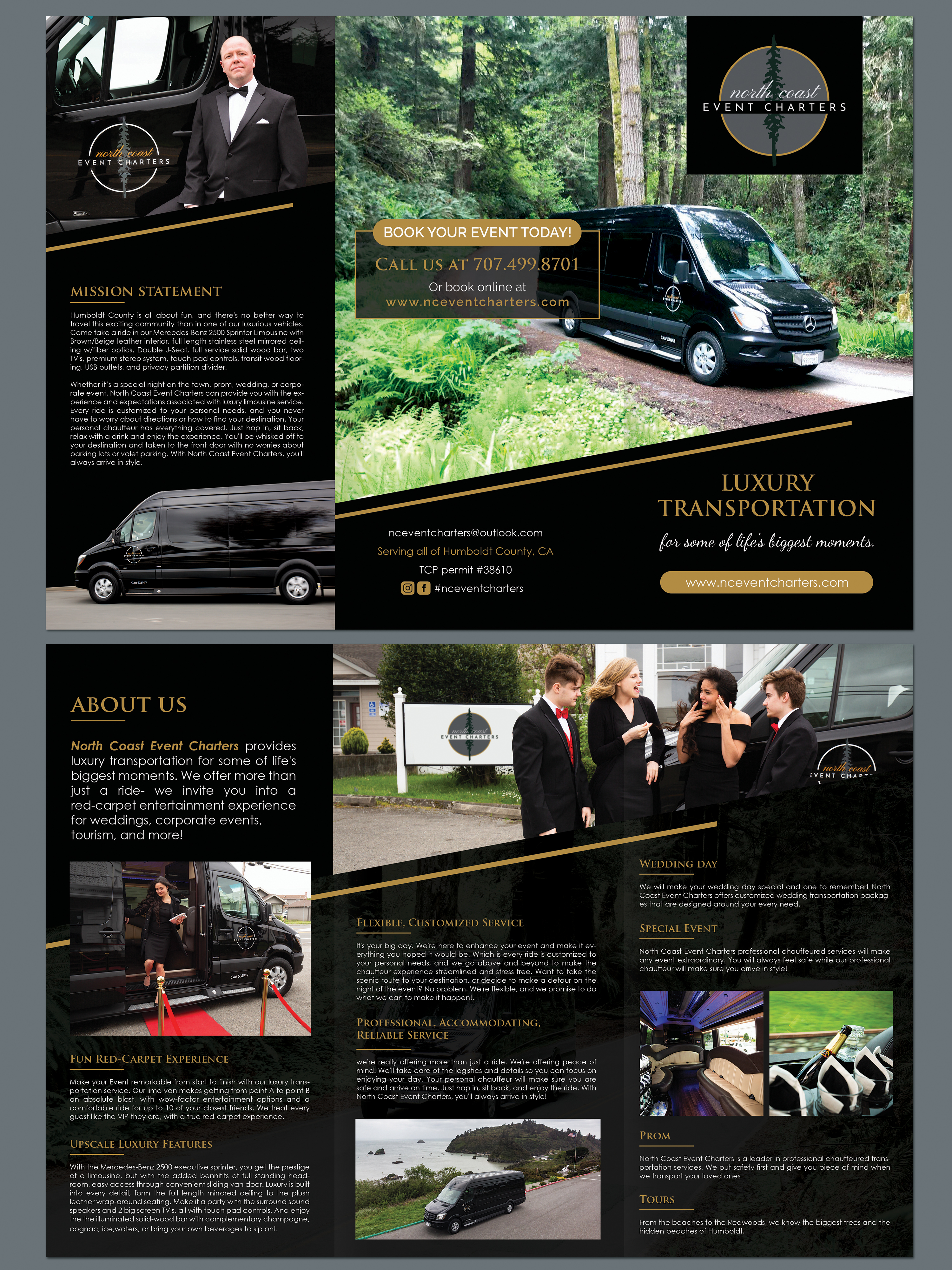 Brochure Design by BLUE WINGS for North Coast Event Charters  | Design #21989459