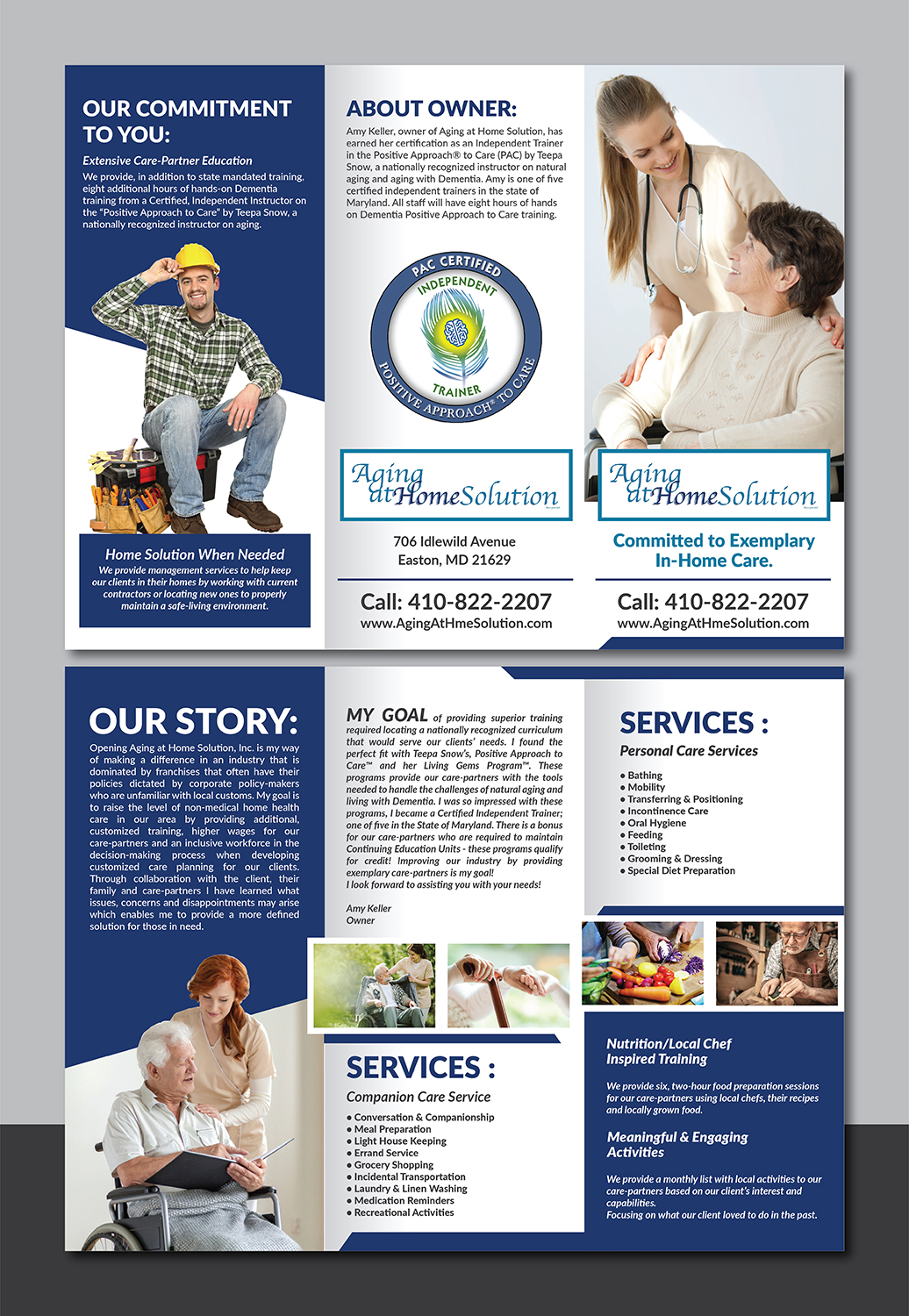 Brochure Design by Deziners Zone for Aging at Home Solution | Design #21998926