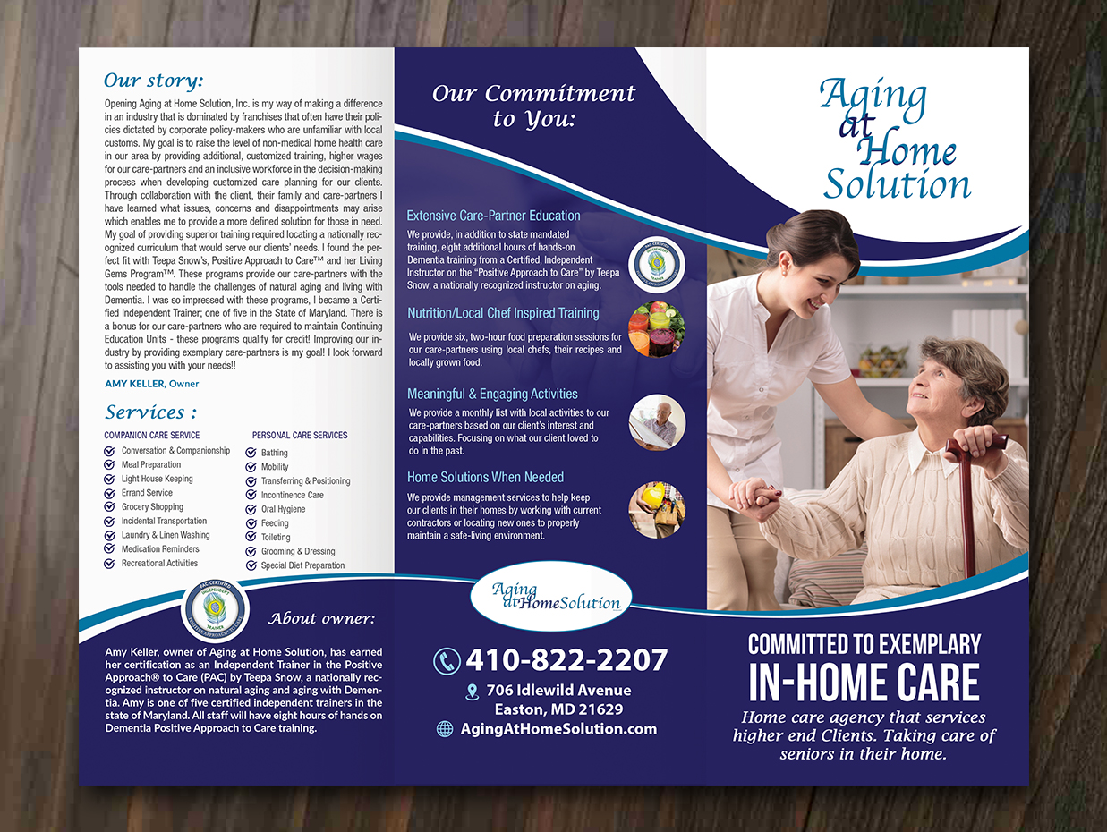 Brochure Design by innovative earth for Aging at Home Solution | Design #21995709