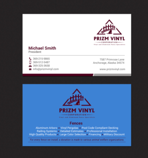 Visitenkarten-Design von chandrayaan.creative für Prizm Vinyl Corporation | Design: #21997110