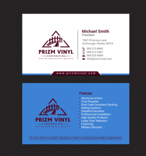 Visitenkarten-Design von chandrayaan.creative für Prizm Vinyl Corporation | Design: #21997116